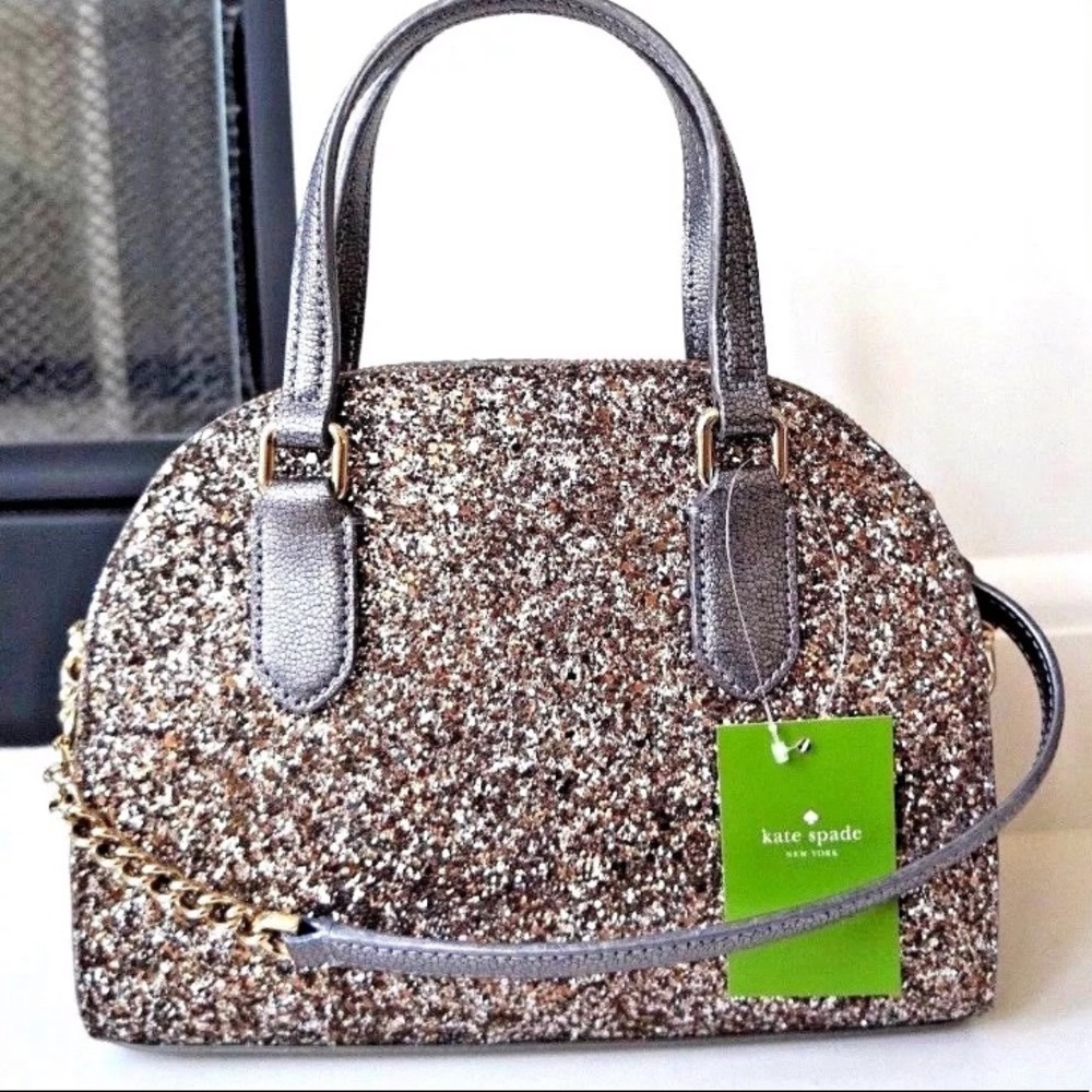 Kate spade mini Reiley laurel way glitter bag gray - Picture 2 of 7
